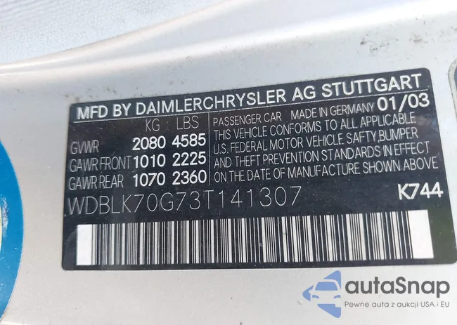 WDBLK70G73T141307: 42332950