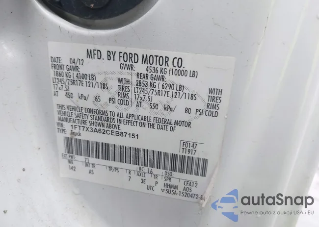 1FT7X3A62CEB87151: 42332996