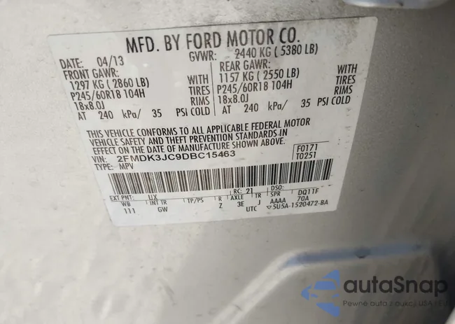 2FMDK3JC9DBC15463: 42333000