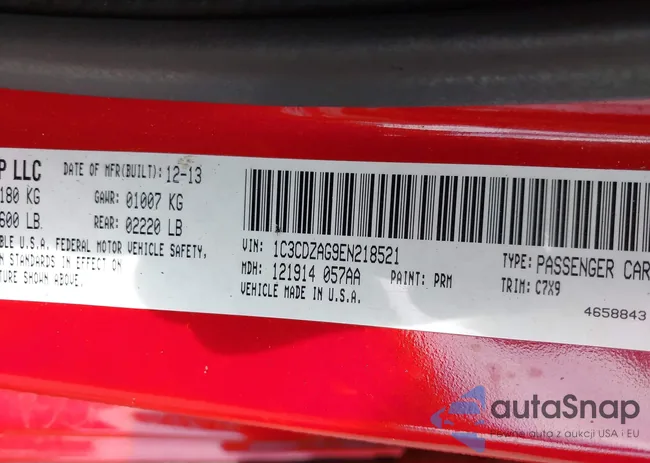 1C3CDZAG9EN218521: 42333156