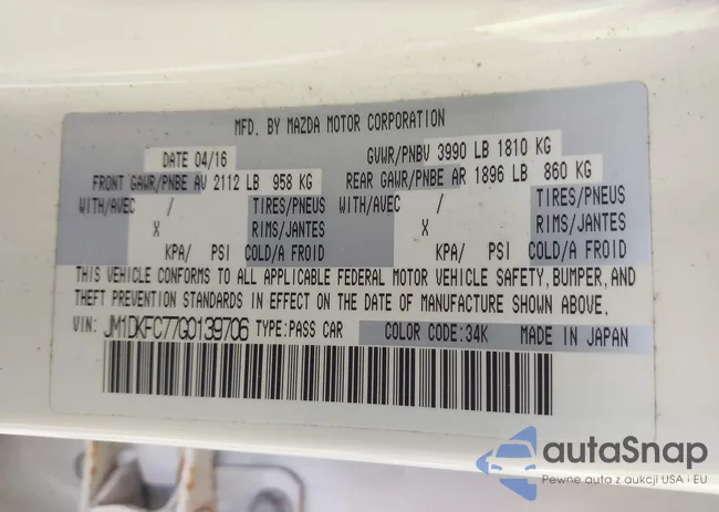 JM1DKFC77G0139706: 42334232