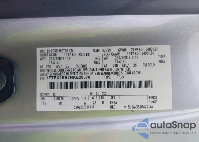 1FTEX1EB7NKE28578: 42334364