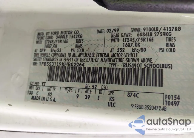 1FBSS31L9XHB02264: 42334430