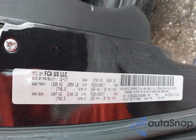 2C4RDGBG2JR160340: 42334447