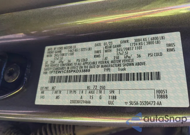 1FTEW1C55PKD33889: 42334571