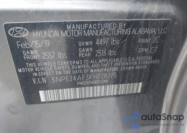 5NPE24AF3KH778275: 42334597