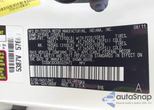 5TDDK3DC6BS029472: 42334600