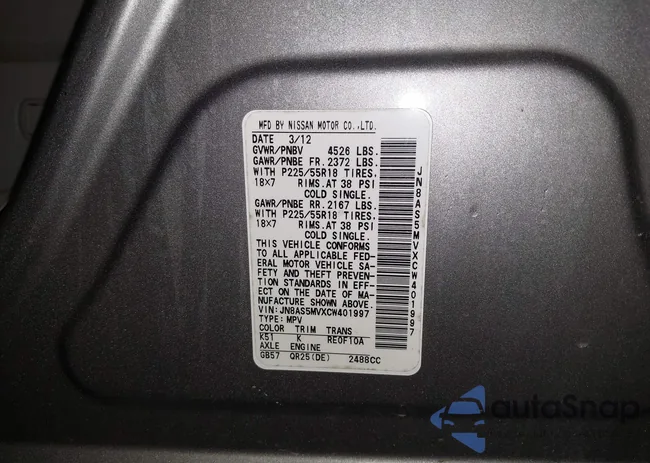 JN8AS5MVXCW401997: 42334647