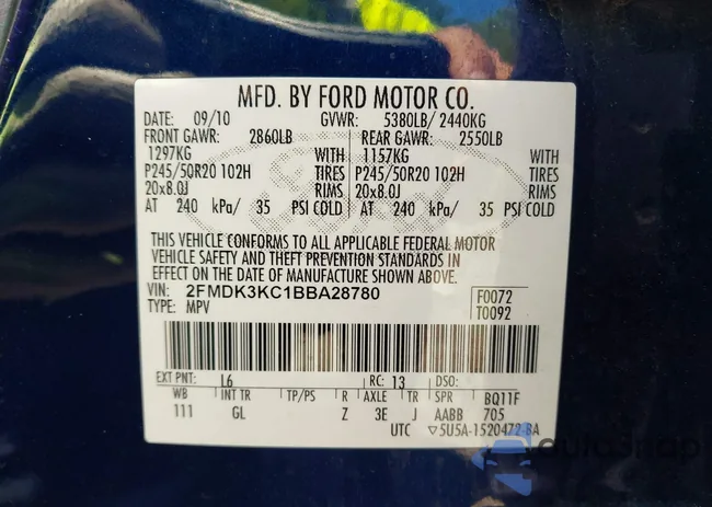 2FMDK3KC1BBA28780: 42334706