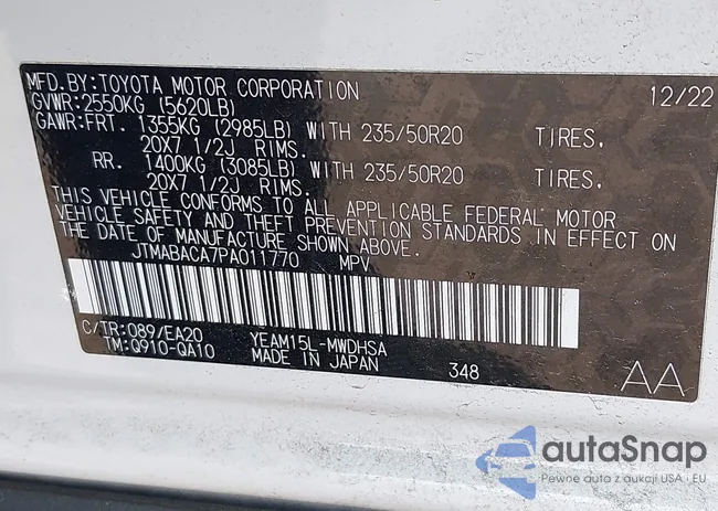 JTMABACA7PA011770: 42333979