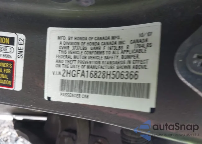 2HGFA16828H506366: 42334047