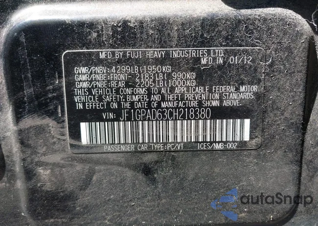 JF1GPAD63CH218380: 42335384