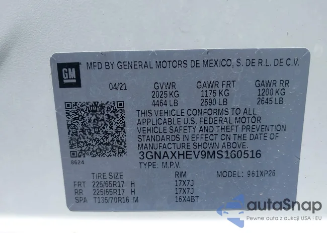 3GNAXHEV9MS160516: 42335490