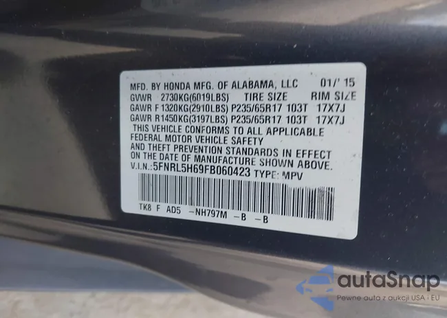 5FNRL5H69FB060423: 42335707