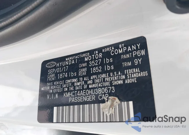 KMHCT4AE0HU380673: 42334763