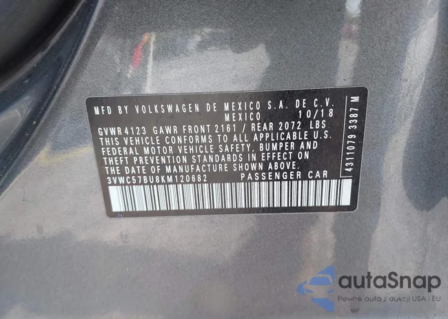 3VWC57BU8KM120682: 42334806