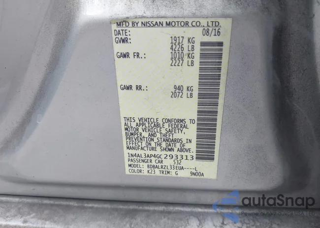 1N4AL3AP4GC293313: 42335006