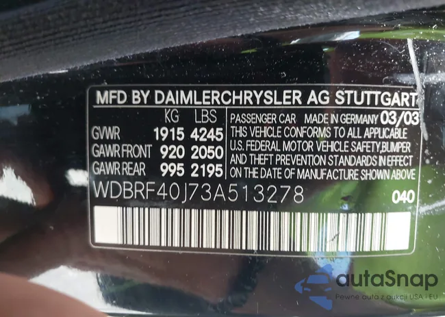 WDBRF40J73A513278: 42336170