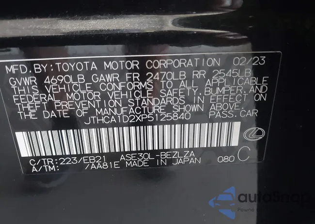 JTHCA1D2XP5125840: 42336191