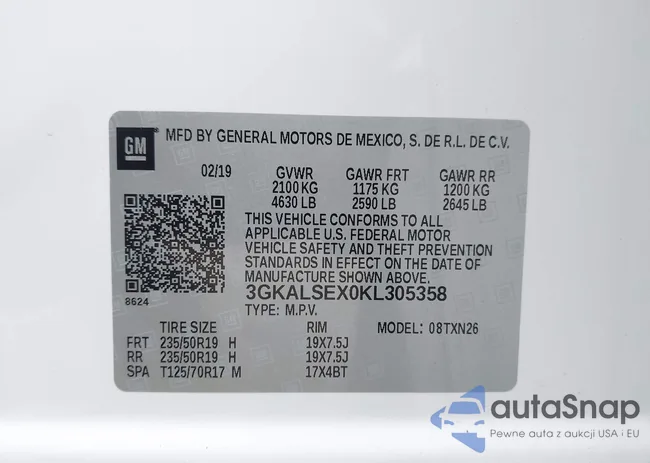 3GKALSEX0KL305358: 42336286