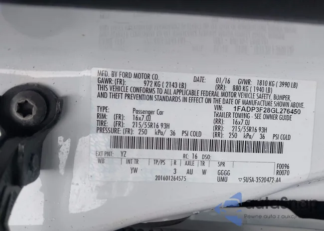 1FADP3F28GL276450: 42336410