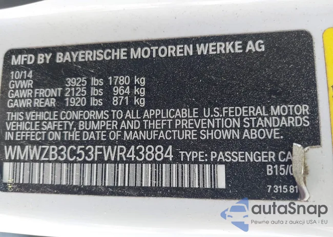 WMWZB3C53FWR43884: 42336430