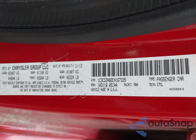 1C3CDZAB2EN167335: 42336444