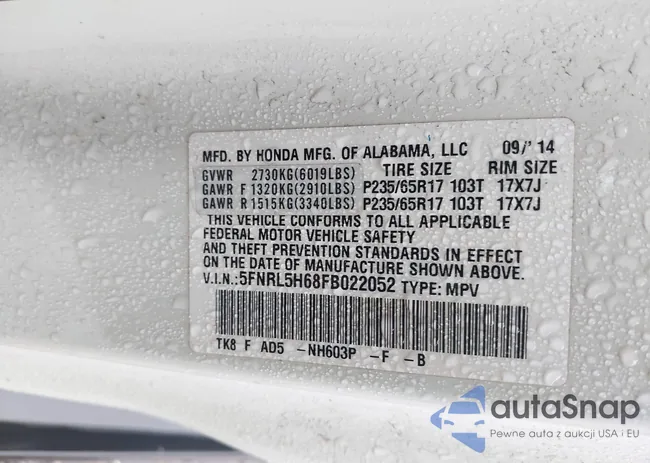 5FNRL5H68FB022052: 42336450