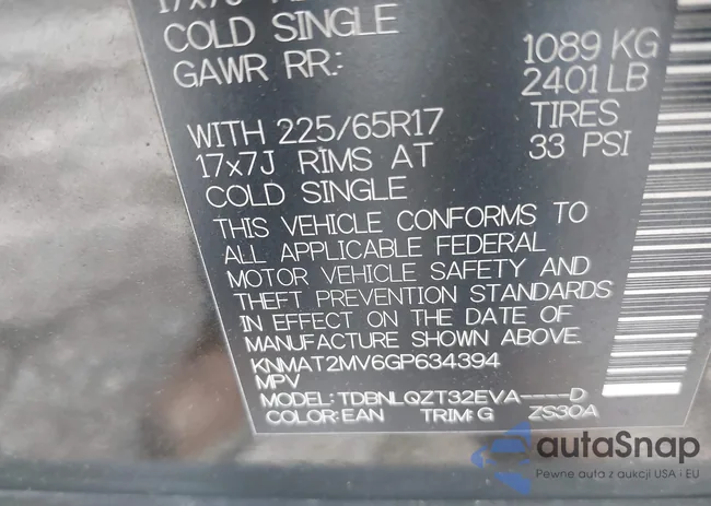 KNMAT2MV6GP634394: 42336589