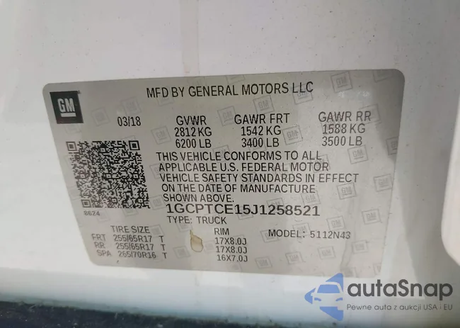 1GCPTCE15J1258521: 42336614