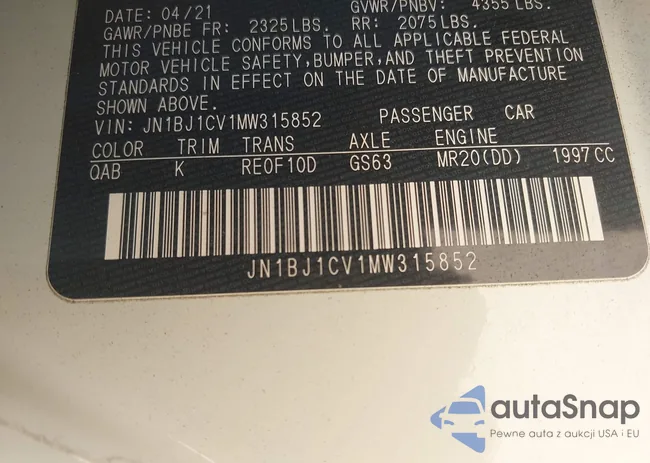 JN1BJ1CV1MW315852: 42336699