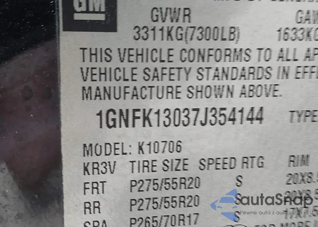 1GNFK13037J354144: 42335769