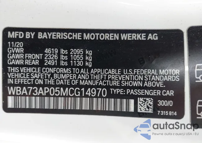 WBA73AP05MCG14970: 42335790