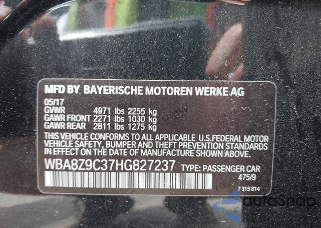 WBA8Z9C37HG827237: 42335942