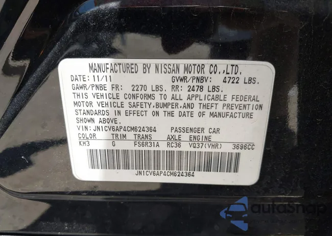 JN1CV6AP4CM624364: 42336019