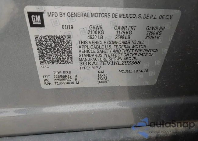 3GKALTEV1KL293368: 42336026