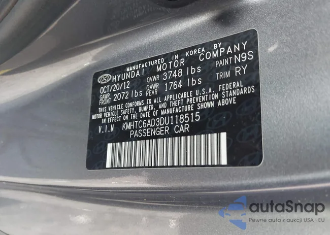 KMHTC6AD3DU118515: 42336158