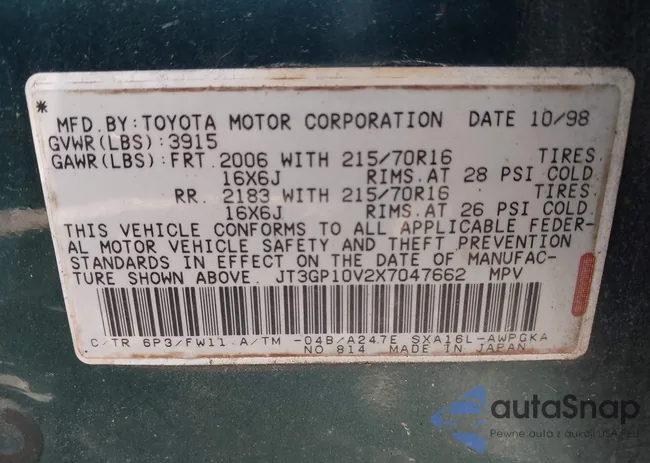 JT3GP10V2X7047662: 42337382