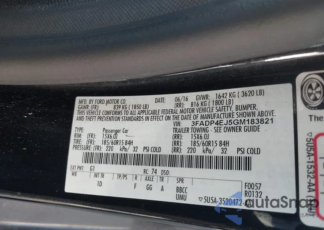 3FADP4EJ5GM183821: 42337499