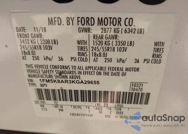 1FM5K8AR3KGA29655: 42337107