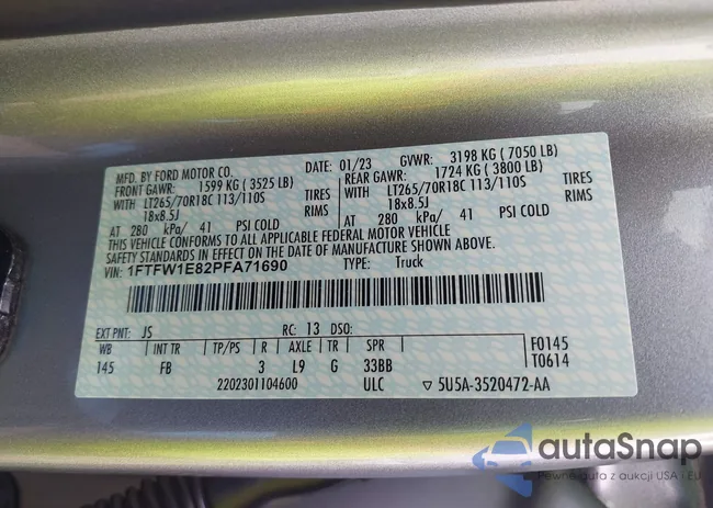 1FTFW1E82PFA71690: 42338168