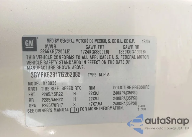 3GYFK62817G262085: 42338230