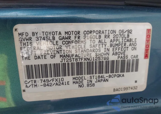 JT2ST87FXN0125788: 42338402