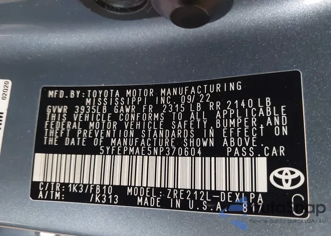 5YFEPMAE5NP370604: 42337760