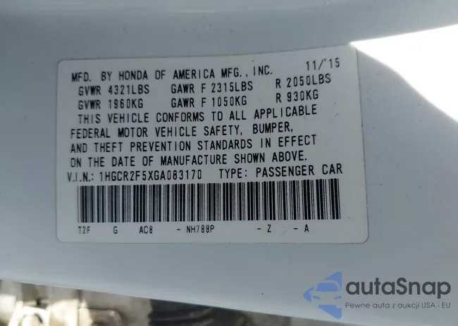 1HGCR2F5XGA083170: 42337941