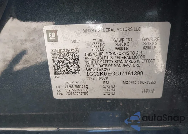 1GC2KUEG1JZ161390: 42338126