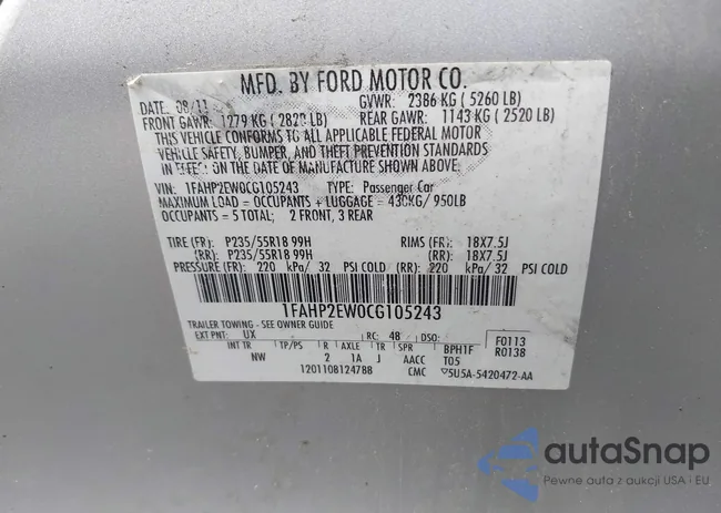 1FAHP2EW0CG105243: 42338127