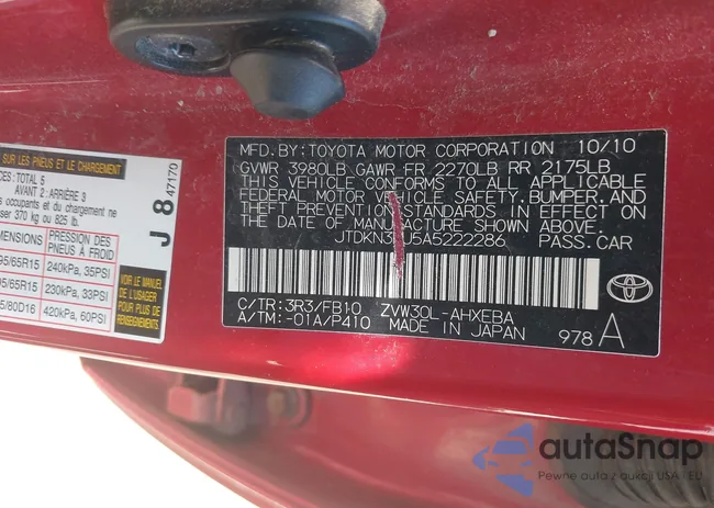 JTDKN3DU5A5222286: 42339261