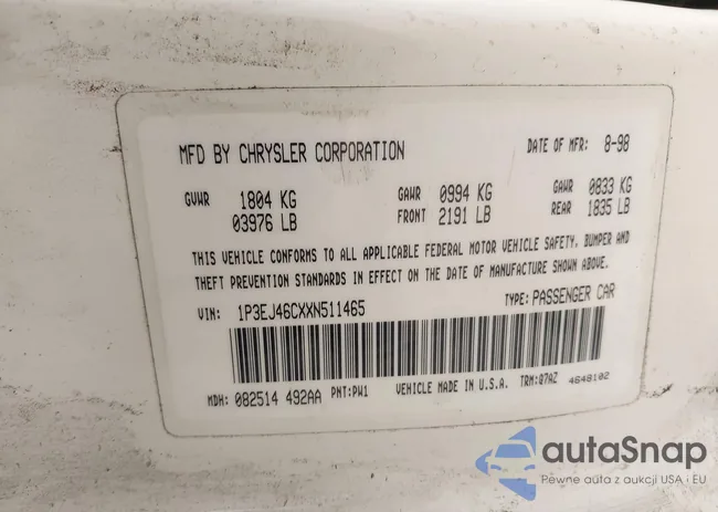 1P3EJ46CXXN511465: 42338946