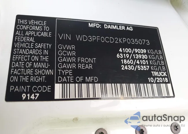 WD3PF0CD2KP035073: 42339141